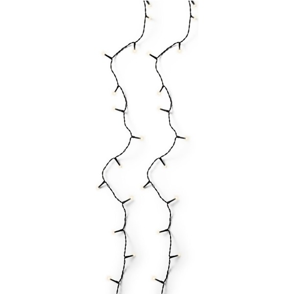 Guirnalda multifunción, uso exterior, basic, blanco cálido, cable negro, 180 leds, 13,5 m